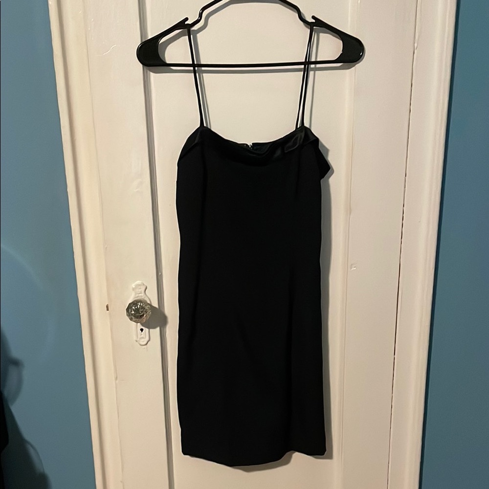 Vintage Cynthia Rowley Black Satin Mini Dress